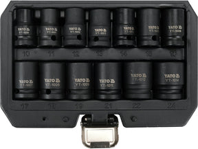SET CHEI TUBULARE DE IMPACT 1/2'', 13 PIESE Yato YT - 10251 - 12,7 mm, CrMo Yato - scule electrice si unelte profesionale - BricoMart