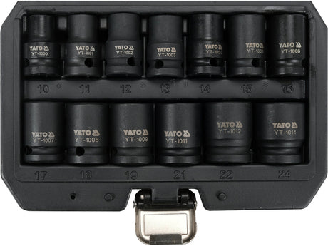 SET CHEI TUBULARE DE IMPACT 1/2'', 13 PIESE Yato YT - 10251 - 12,7 mm, CrMo Yato - scule electrice si unelte profesionale - BricoMart