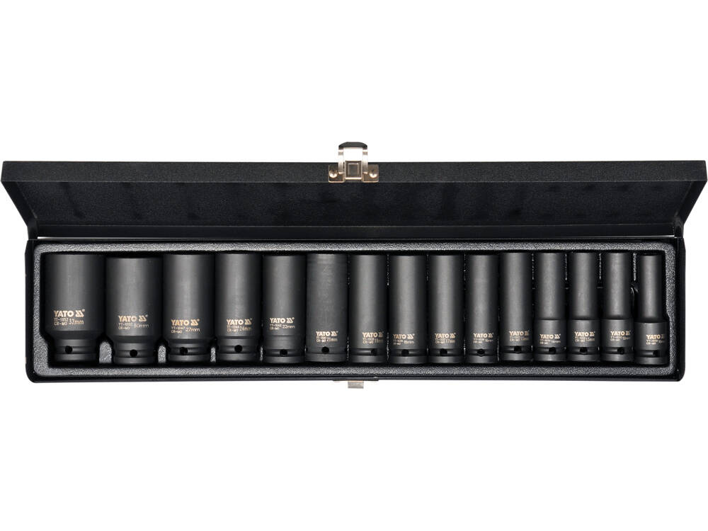 SET CHEI TUBULARE YATO YT-1055 ADANCI DE IMPACT, 15 BUC YATO - scule electrice si unelte profesionale - BricoMart