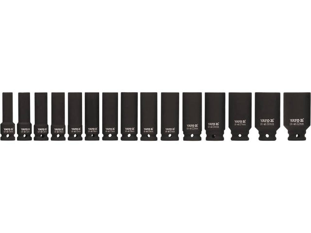 SET CHEI TUBULARE YATO YT-1055 ADANCI DE IMPACT, 15 BUC YATO - scule electrice si unelte profesionale - BricoMart