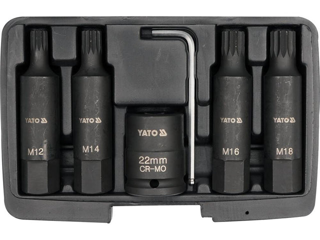 SET CHEI TUBULARE YATO YT-1157 DE IMPACT, 6 BUC, M12-M18, 3/4 YATO - scule electrice si unelte profesionale - BricoMart