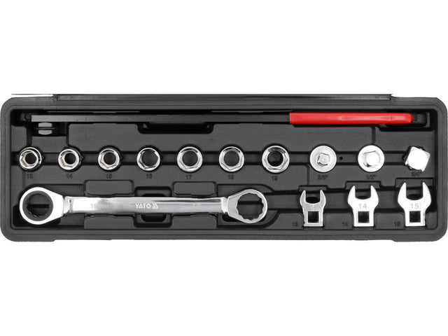 SET CHEIE CU YATO YT-06279 CLICHET CU ACCESORII PENTRU CUREA ACCESORII, 15 PIESE YATO - scule electrice si unelte profesionale - BricoMart