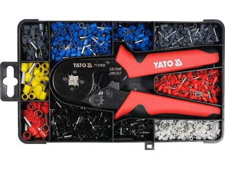 SET CLESTE SERTIZARE YATO YT-23052 PINI TERMINALI 0,25-10 MM2 + 1200 PINI DIFERITE MARIMI YATO - scule electrice si unelte profesionale - BricoMart