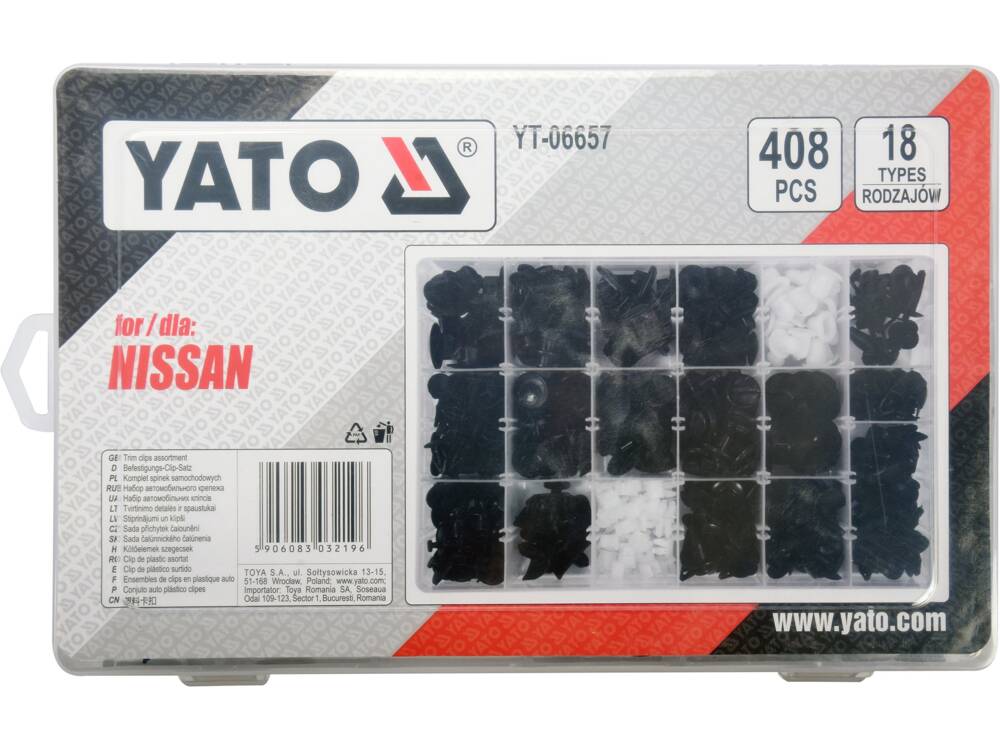 SET CLIPSURI AUTO YATO YT-06657 NISSAN 408 BUC YATO - scule electrice si unelte profesionale - BricoMart