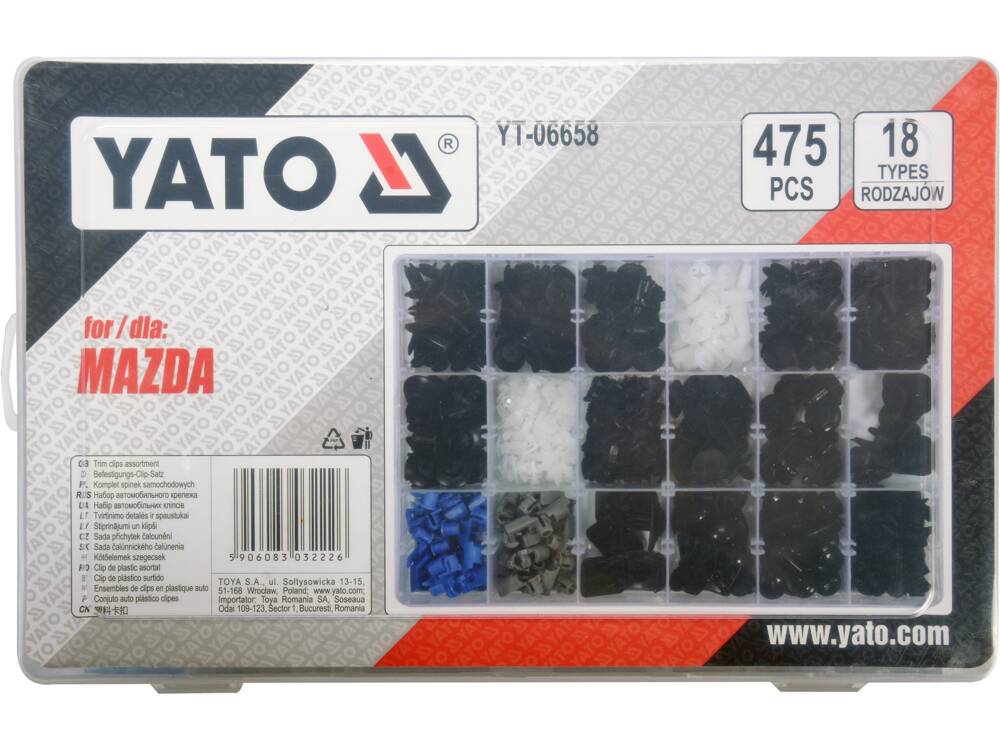 SET CLIPSURI AUTO YATO YT-06658 MAZDA 475 BUC YATO - scule electrice si unelte profesionale - BricoMart