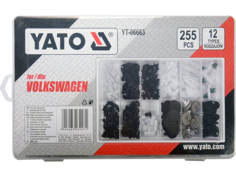 SET CLIPSURI AUTO YATO YT-06663 VOLKSWAGEN 255BUC YATO - scule electrice si unelte profesionale - BricoMart