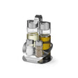 Set condimente / oliviera 4 piese, Hendi, recipeinte sticla&inox pentru: sare, piper, ulei, otet