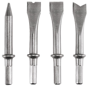 Set de dalta original Einhell din 4 piese (accesorii pentru ciocane dalta, otel, 120 mm, cu tija hexagonala, pentru ciocane dalta pneumatice precum TC - PC 45, incl. 3x dalte plate si 1x dalta ascutita) Einhell - scule electrice si unelte profesionale - BricoMart