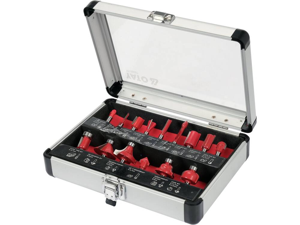 SET DE FREZE YATO YT-68007 PT. LEMN 15 BUC YATO - scule electrice si unelte profesionale - BricoMart