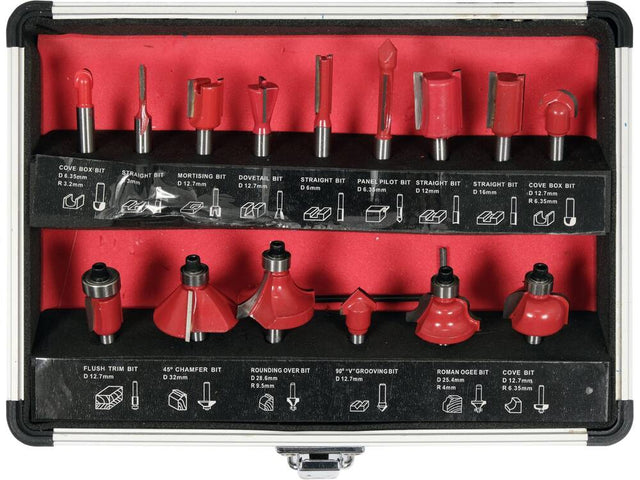 SET DE FREZE YATO YT-68007 PT. LEMN 15 BUC YATO - scule electrice si unelte profesionale - BricoMart