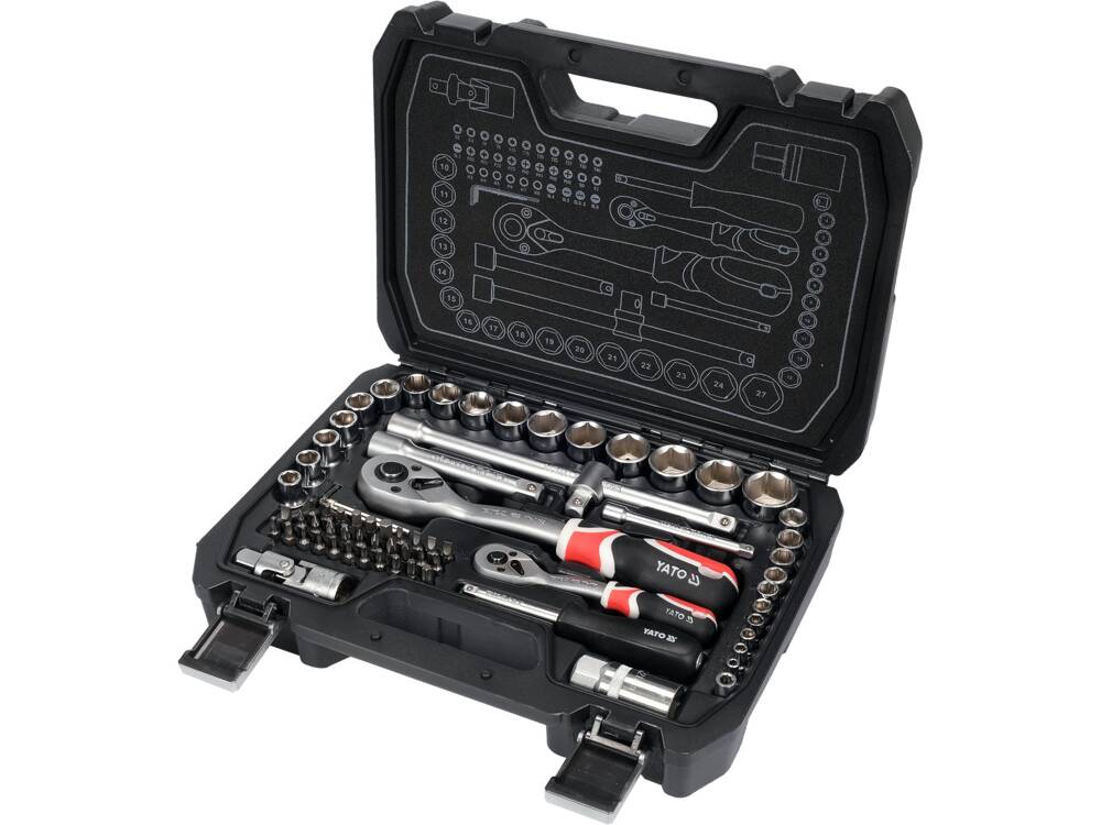 SET DE SCULE YATO YT-38782 1/2, 1/4, 72 PIESE YATO - scule electrice si unelte profesionale - BricoMart