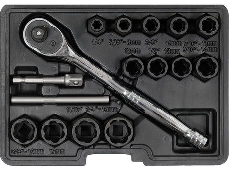 SET EXTRACTOARE SURUBURI DETERIORATE, 16 BUC Yato YT - 05897 Yato - scule electrice si unelte profesionale - BricoMart