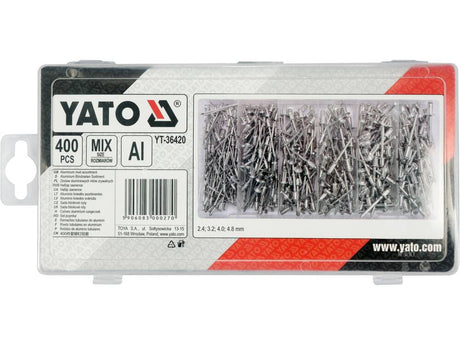 SET POPNITURI ALUMINIU, YATO YT-36420 400 BUC YATO - scule electrice si unelte profesionale - BricoMart