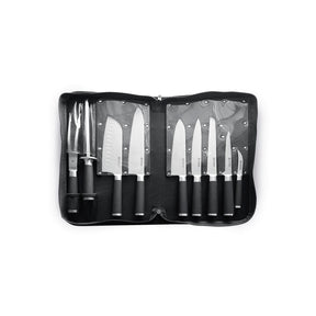 Set promotional cutite, 9 piese, Hendi, Kurt Scheller Edition, lame inox cu rezistenta foarte mare, geanta suport inclusa
