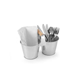 Set rustic tacamuri si servetele, Hendi, tip galeata, 250x125x(H)155, otel galvanizat
