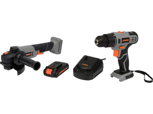 SET STHOR 20V STHOR 78097 AUTOFILETANTA 26NM, POLIZOR UNGHIULAR 125MM, INCARCATOR SI ACUMULATOR 2AH STHOR - scule electrice si unelte profesionale - BricoMart