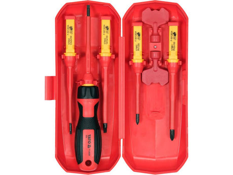 SET SURUBELNITA VDE, YATO YT-28294 5 CAPETE INTERSCHIMBABILE + 2 CHEI PANOU ELECTRIC YATO - scule electrice si unelte profesionale - BricoMart