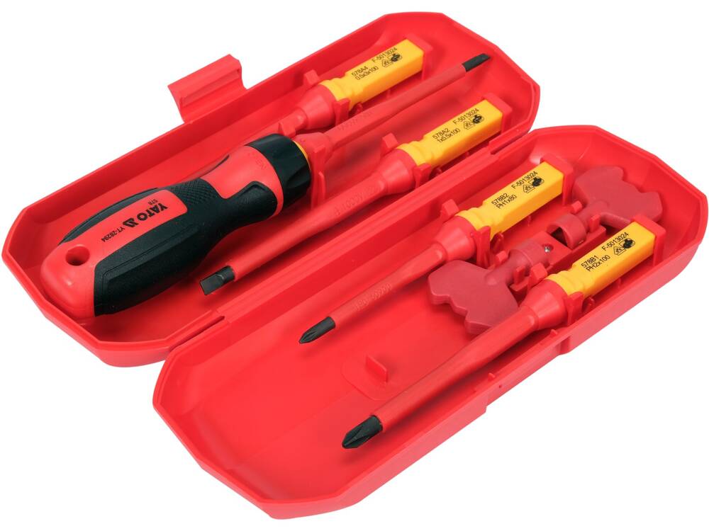 SET SURUBELNITA VDE, YATO YT-28294 5 CAPETE INTERSCHIMBABILE + 2 CHEI PANOU ELECTRIC YATO - scule electrice si unelte profesionale - BricoMart