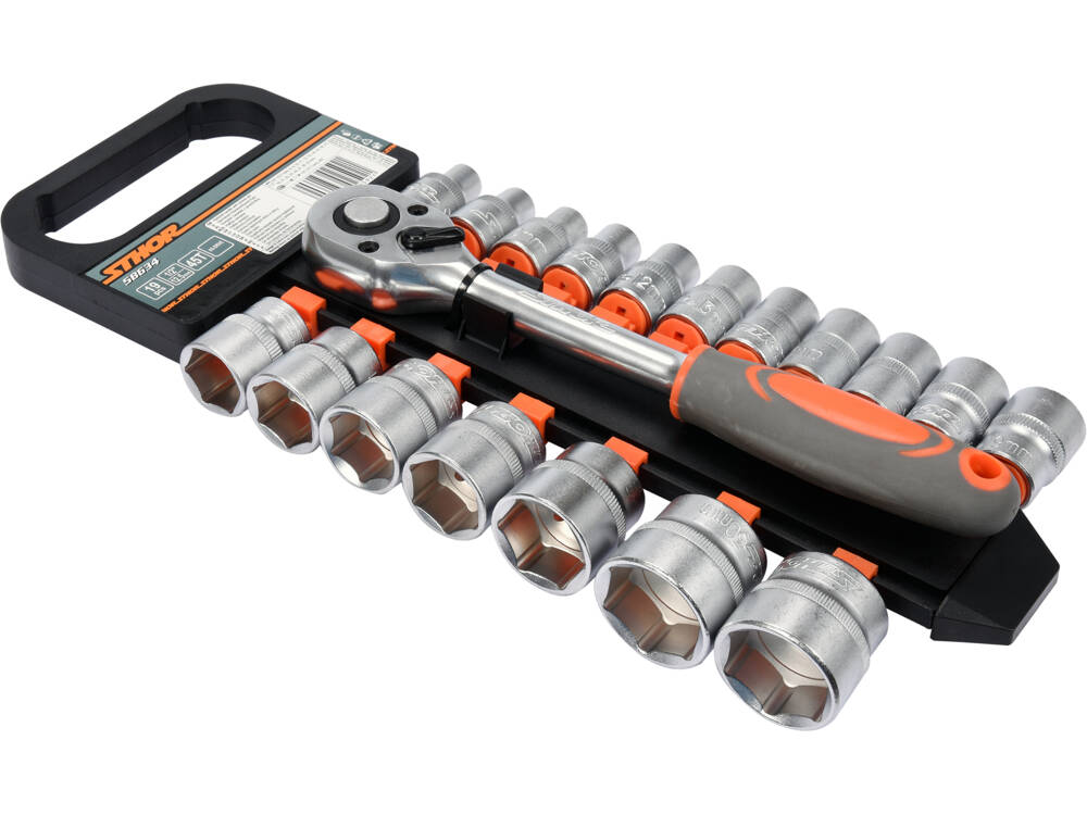 SET TUBULARE + STHOR 58634 ANTRENOR 19 BUC, 1/2 STHOR - scule electrice si unelte profesionale - BricoMart