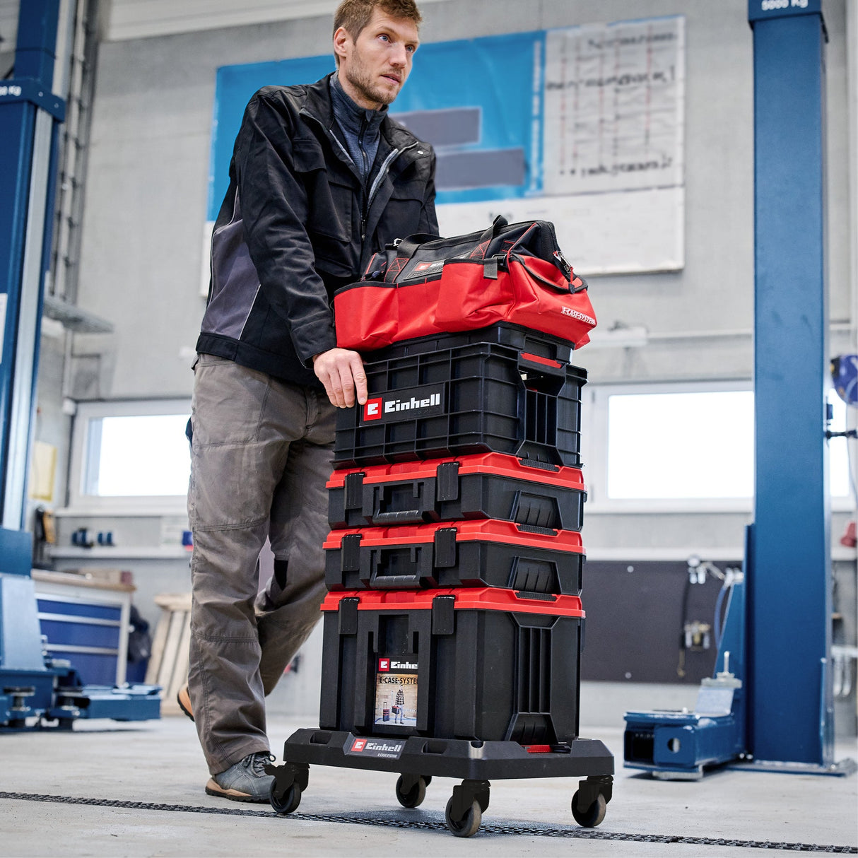 Sistem de cutii de transport Einhell E - Case Rollbrett BricoMart - scule electrice si unelte profesionale - BricoMart
