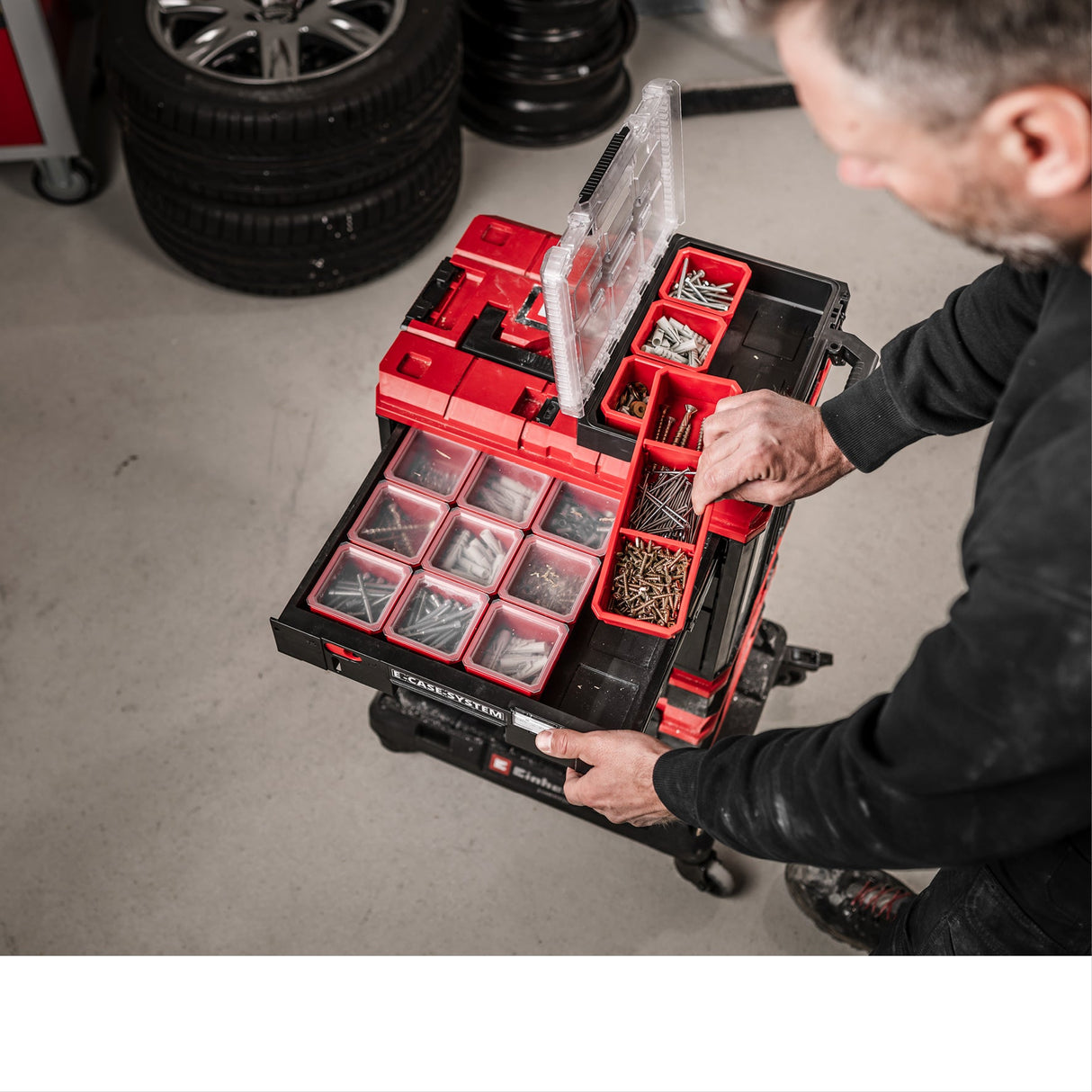 Sistem de cutii de transport Einhell E - Case Schubladenkoffer BricoMart - scule electrice si unelte profesionale - BricoMart