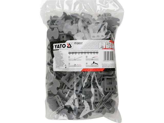 SISTEM DE NIVELARE (CLIPS) Y1,5MM 200BUC Yato YT - 36937 Yato - scule electrice si unelte profesionale - BricoMart