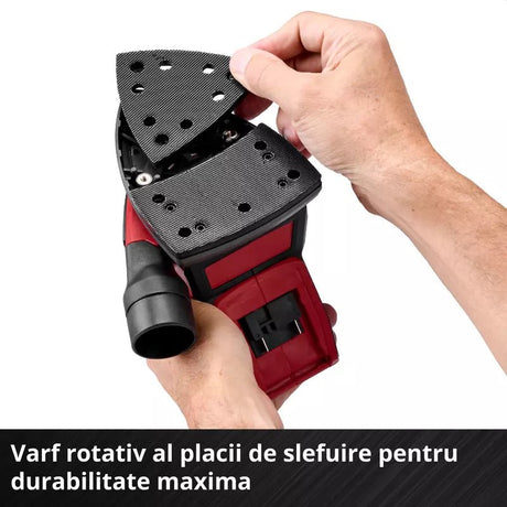slefuitor multifunctional fara fir Einhell TE-OS 18/150-2 Li Power X-Change, 18 V, 24.000 rpm, orbita de 2 mm, colector de praf, adaptor pentru extractie, incl. 6 x foi abrazive, fara baterie - imagine 10