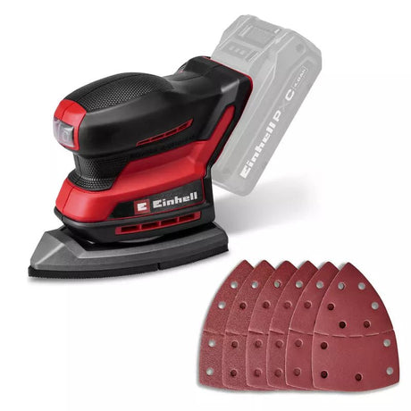 slefuitor multifunctional fara fir Einhell TE-OS 18/150-2 Li Power X-Change, 18 V, 24.000 rpm, orbita de 2 mm, colector de praf, adaptor pentru extractie, incl. 6 x foi abrazive, fara baterie - imagine 1