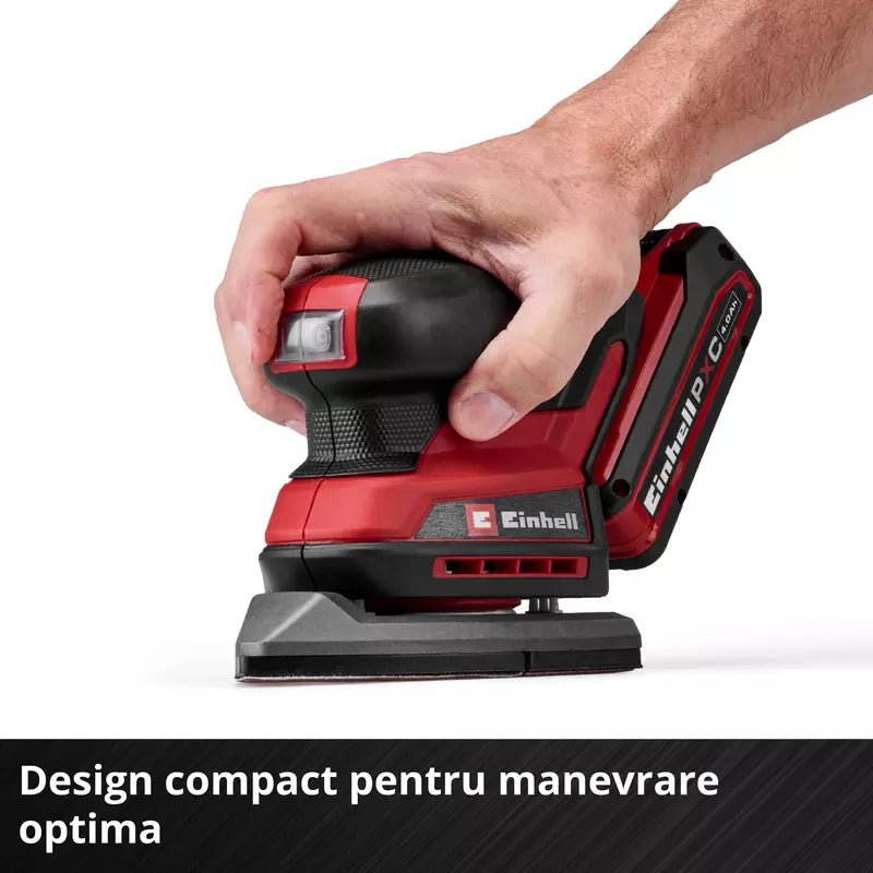 slefuitor multifunctional fara fir Einhell TE-OS 18/150-2 Li Power X-Change, 18 V, 24.000 rpm, orbita de 2 mm, colector de praf, adaptor pentru extractie, incl. 6 x foi abrazive, fara baterie - imagine 9