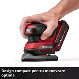 slefuitor multifunctional fara fir Einhell TE-OS 18/150-2 Li Power X-Change, 18 V, 24.000 rpm, orbita de 2 mm, colector de praf, adaptor pentru extractie, incl. 6 x foi abrazive, fara baterie - imagine 9