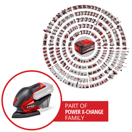 Slefuitor multiplu Einhell TE - OS 18/150 Li - Solo, acumulator de 18V, viteza oscilatorie 24000 1/min, cutie de praf, adaptor extractor de praf, fara acumulator si incarcator Einhell - scule electrice si unelte profesionale - BricoMart
