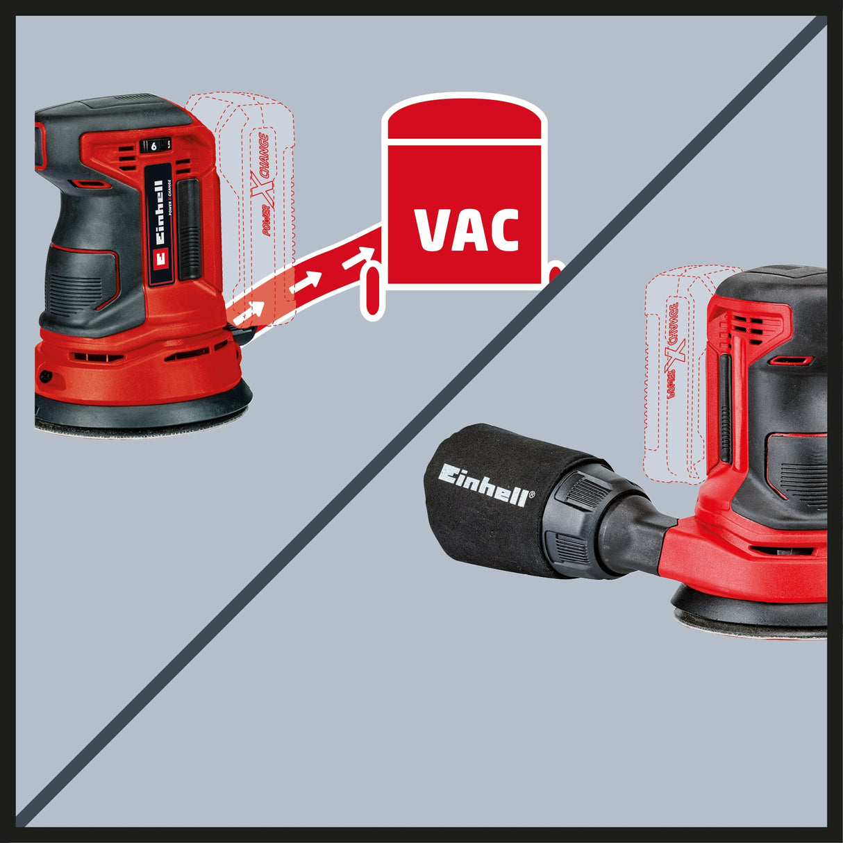 Slefuitor orbital pe acumulator Einhell TE - RS 18 Li - Solo Power X - Change, Litiu - ion, control electronic al vitezei, fixare cu micro - velcro, incl. 1x hartie abraziva P80, fara baterie si incarcator Einhell - scule electrice si unelte profesionale - BricoMart