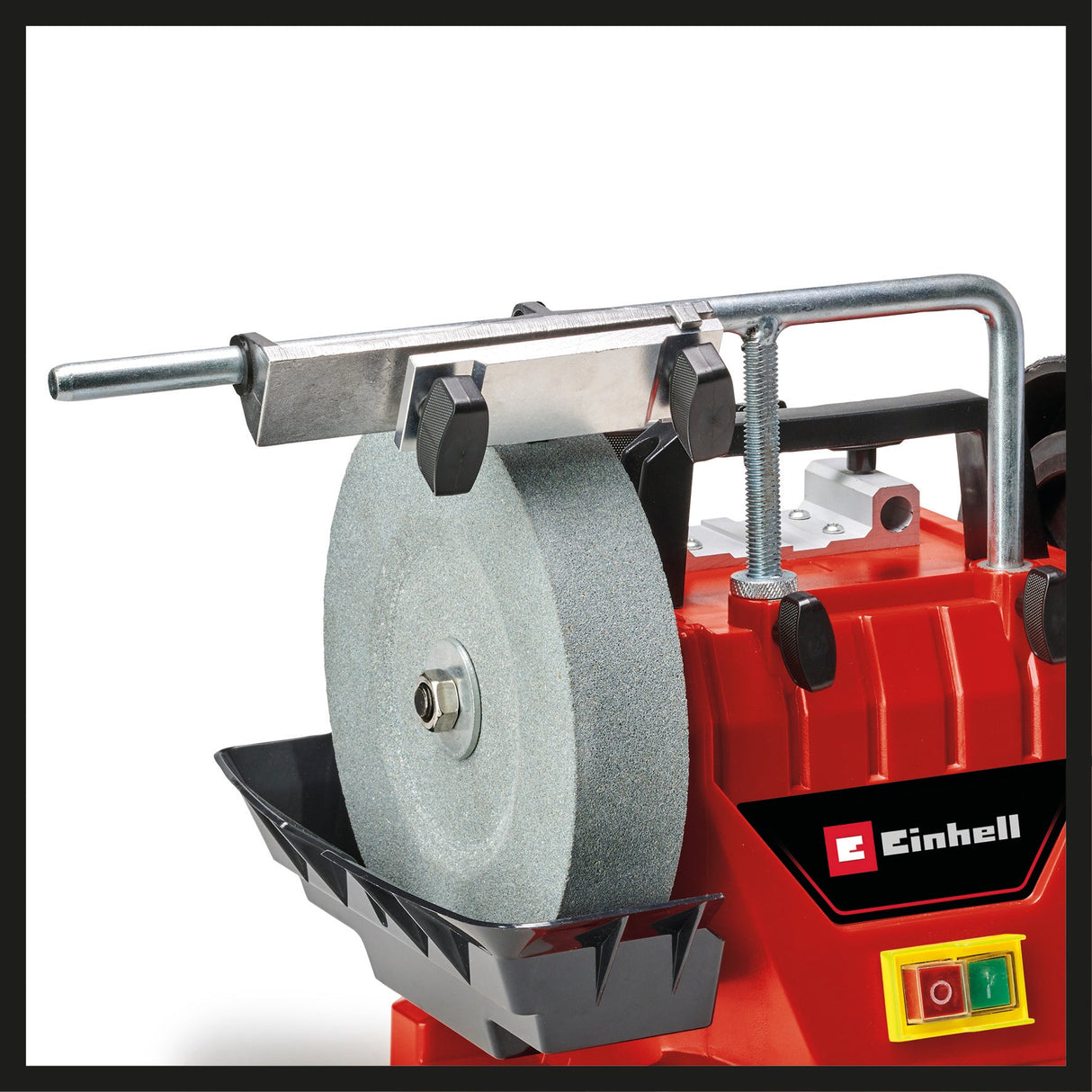 Slefuitor umed Einhell TC - WG 200, 125 W, rezervor de apa din inox, incl. piatra de slefuit, ghidaj unghiular, dispozitiv universal, disc de slefuit pentru piele, disc de slefuit umed Einhell - scule electrice si unelte profesionale - BricoMart