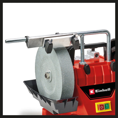 Slefuitor umed Einhell TC - WG 200, 125 W, rezervor de apa din inox, incl. piatra de slefuit, ghidaj unghiular, dispozitiv universal, disc de slefuit pentru piele, disc de slefuit umed Einhell - scule electrice si unelte profesionale - BricoMart