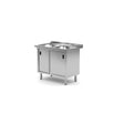 Spalator cu doua cuve din otel ioxidabil cu dulap inchis, Hendi, Profi Line, 1000x600x(H)850mm