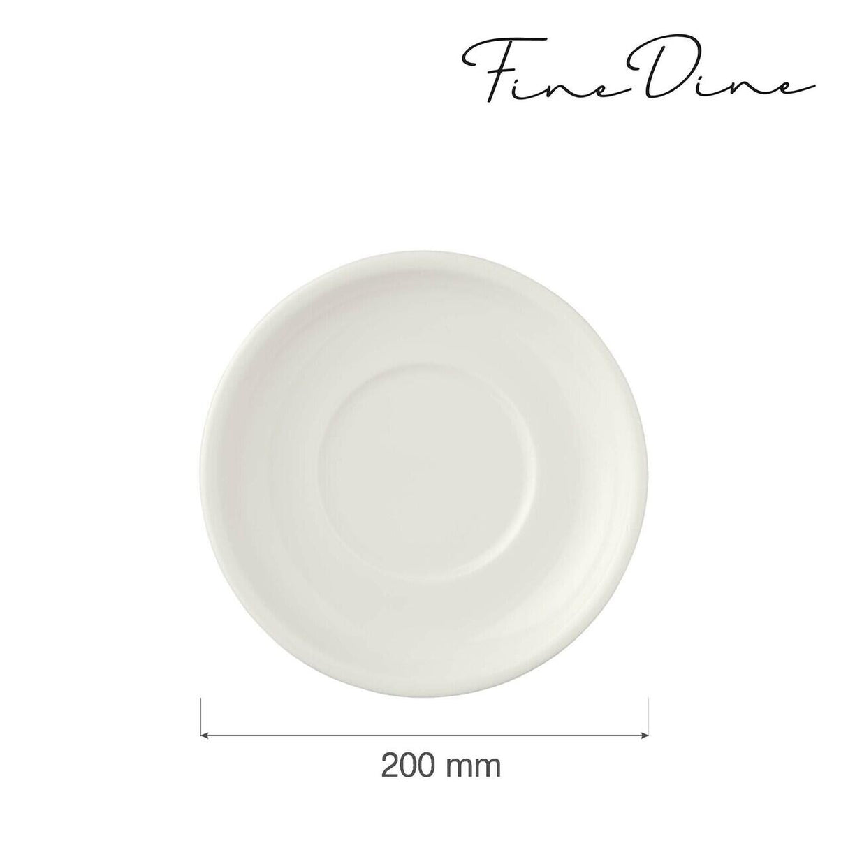 Farfurie pentru sosiera dressing, Fine Dine,  Crema 200 mm