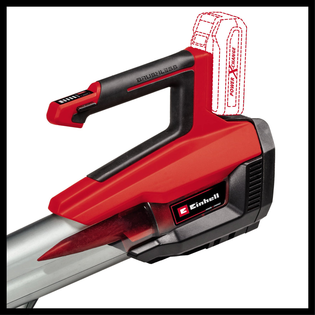 Suflanta de frunze pe acumulator Einhell Professional GP - LB 18/200 Li E - Solo Power X - Change, Li - ion, 18 V, motor fara perii, control al vitezei, tehnologie axiala a suflantei, fara acumulator sau incarcator Einhell - scule electrice si unelte profesionale - BricoMart