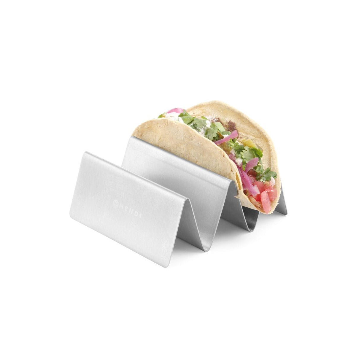 Suport din inox Hendi, pentru 4 taco/hot-dog/bagheta, 225x115x(H)50mm