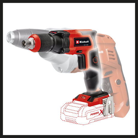 Surubelnita pentru gips - carton pe acumulator Einhell TE - DY 18 Li - Solo Power X - Change (litiu - ion, 18 V, 4000 rpm, opritor de adancime, functionare continua, fara acumulator sau incarcator, in cutie electronica Einhell - scule electrice si unelte profesionale - BricoMart