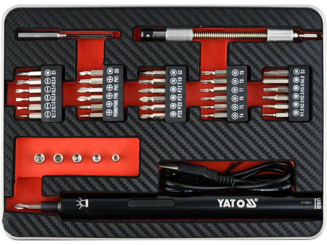 SURUBELNITA PRECIZIE CU YATO YT-27930 ACUMULATOR, 3.6V, 39 PIESE YATO - scule electrice si unelte profesionale - BricoMart