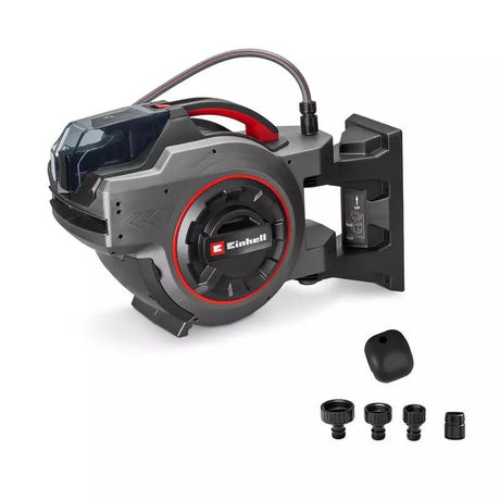 Tambur automat pentru furtun fara fir Einhell GE-HR 18/30-1 WH Li-Solo,18 V, rulare automata furtun, rotire 180°, montare pe perete, furtun conexiune 1.5 m, fara baterie si furtun - imagine 1