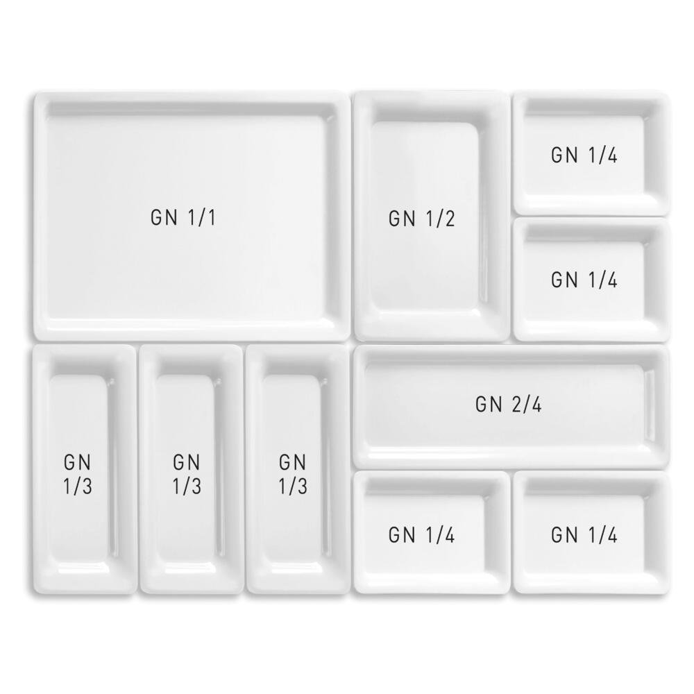 Tavă dreptunghiulară GN 1/2 melamină, albă 325x265x(H)30 Fine Dine