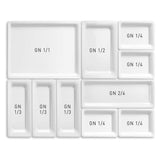 Tavă dreptunghiulară GN 2/4 melamină, albă 530x162x(H)30 FIne Dine