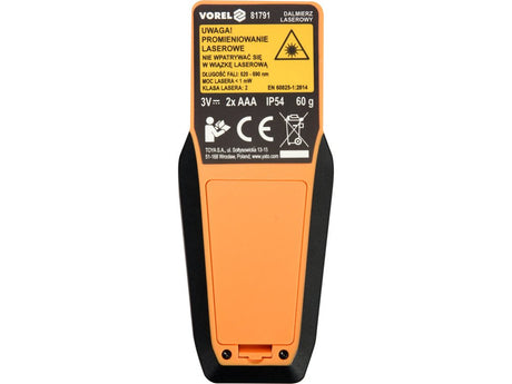 TELEMETRU 0,2 - 50M Vorel 81791 - 50 m, 1,5V Vorel - scule electrice si unelte profesionale - BricoMart