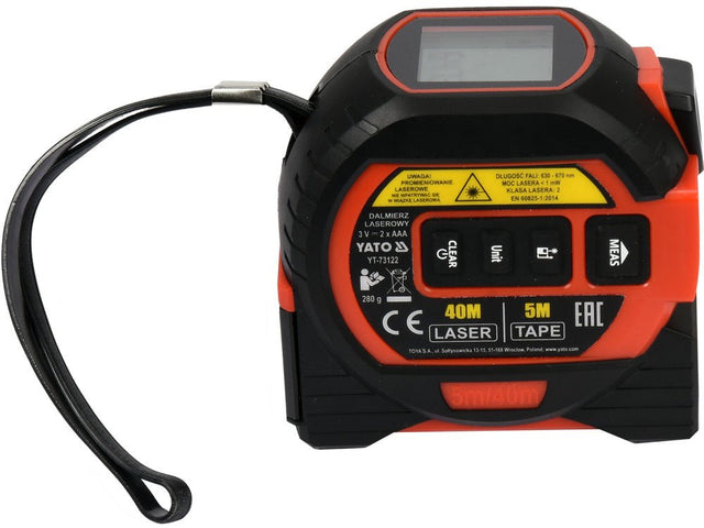 TELEMETRU LASER 40M YATO YT - 73122 + RULETA 5M YATO - scule electrice si unelte profesionale - BricoMart