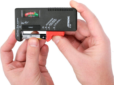 TESTER PENTRU BATERII DE 1.5V SI 9V Sthor 81700 - 1,5V Sthor - scule electrice si unelte profesionale - BricoMart