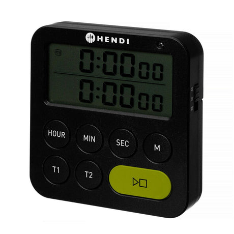 Timer digital dublu, HENDI, Negru, 82x20x(H)86mm