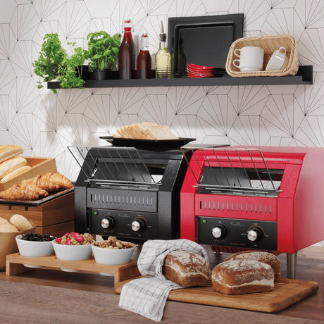 Toaster/prajitor de paine tip tunel dublu, Fine Dine, negru, 230V/2240W