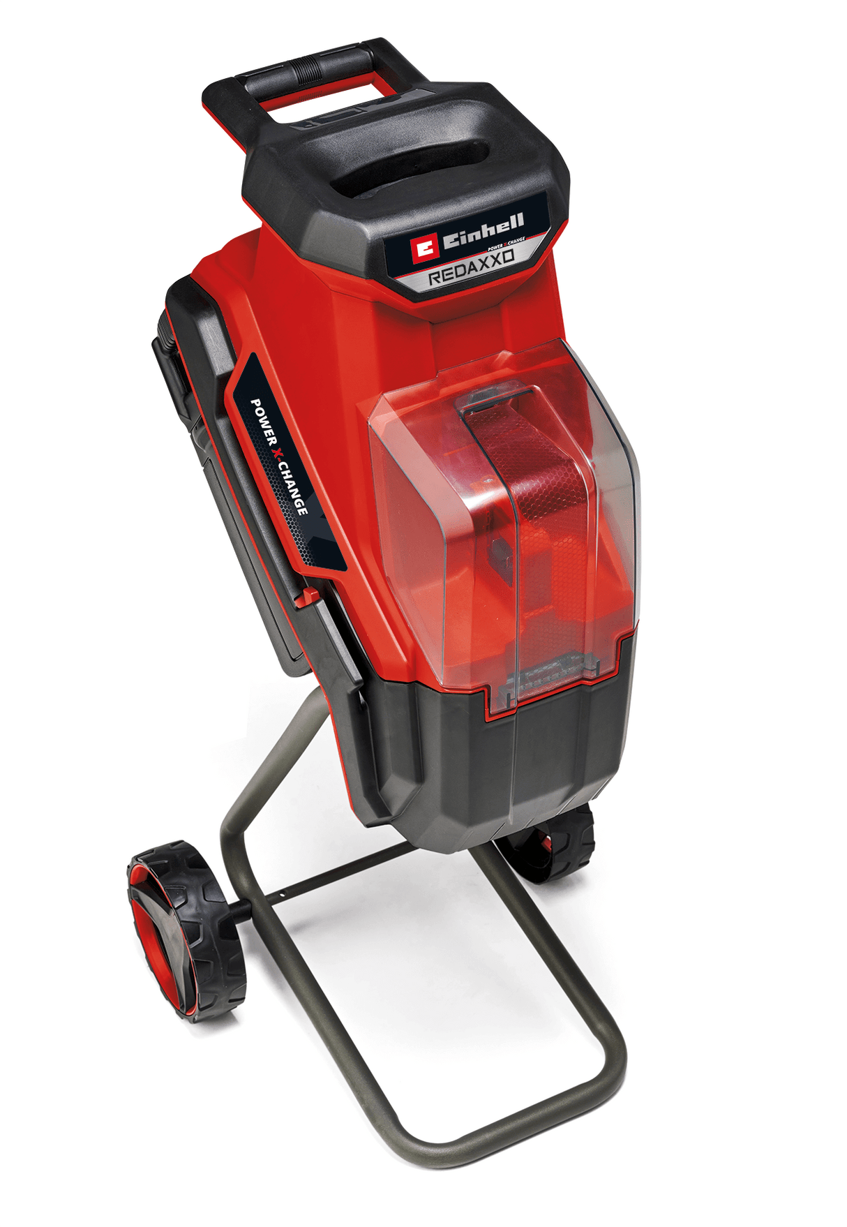 Tocator de crengi cu lame pe acumulator Einhell REDAXXO 36/25 Power X - Change 36 V, grosime maxima a crengii de 25 mm, 3 cutite reversibile din otel, sac de colectare de 55 l, maner de transport, impingator Einhell - scule electrice si unelte profesionale - BricoMart