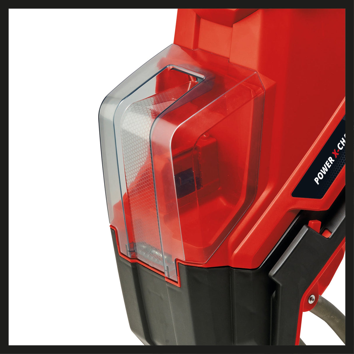Tocator de crengi cu lame pe acumulator Einhell REDAXXO 36/25 Power X - Change 36 V, grosime maxima a crengii de 25 mm, 3 cutite reversibile din otel, sac de colectare de 55 l, maner de transport, impingator Einhell - scule electrice si unelte profesionale - BricoMart